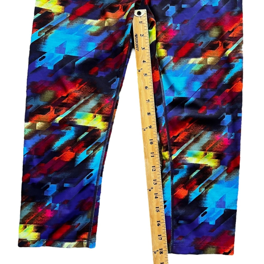 Athleta Pants Women's Size S Athletic Capri Leggings Colorburst Sonar Yoga - Picture 8 of 13